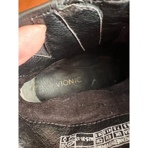 Vionic Perk Kennedy Heeled Leather Ankle Boots Black 9.5 - Picture 9 of 9